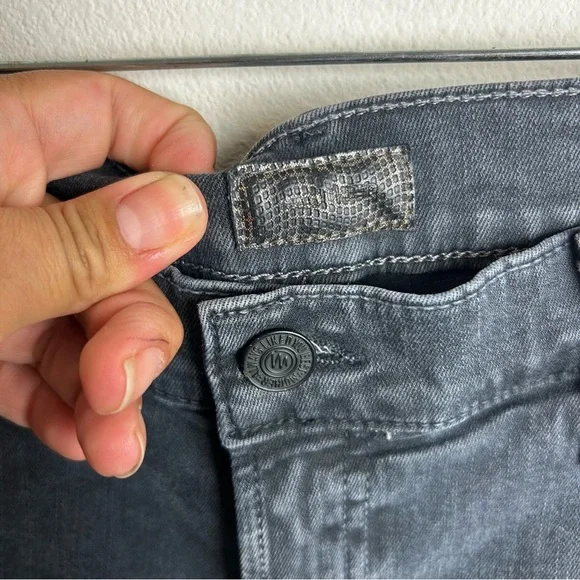 Mother The Charmer black distressed mid-rise skinny jeans worn black wash 29 - Picture 5 of 14